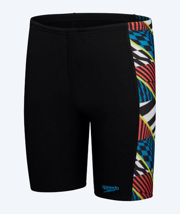 Speedo długie kąpielówki dla chłopców - Digital Panel - Czarny/czerwony