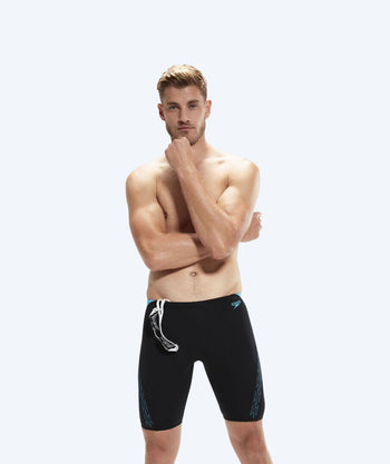 Speedo długie kąpielówki dla mężczyzn - Hyperboom Splice - Czarny/niebieski