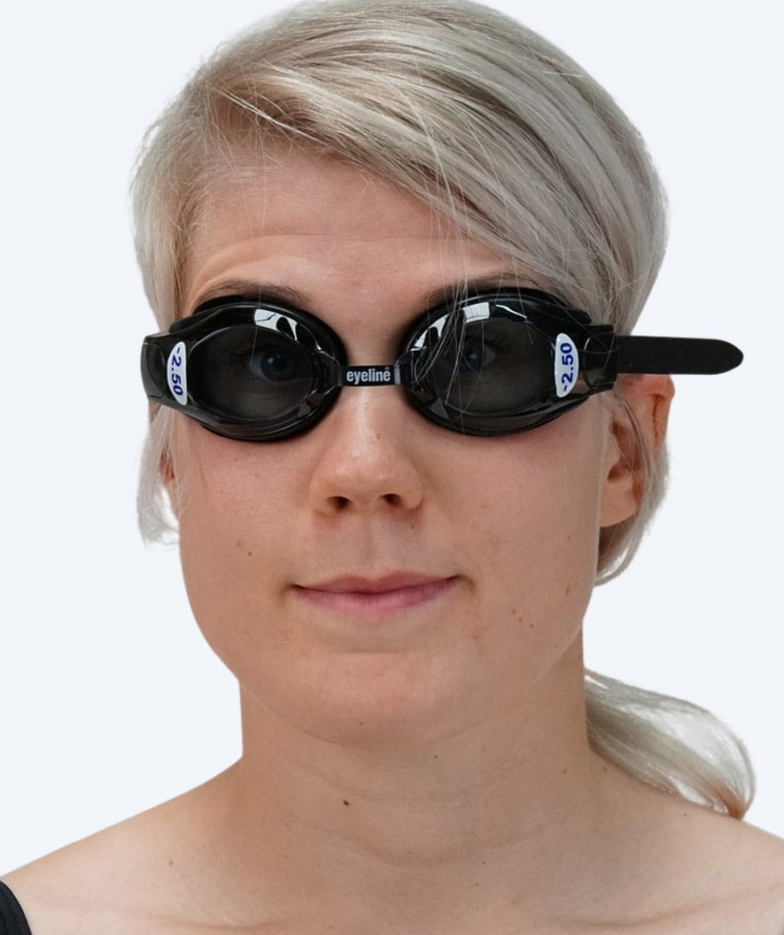 Eyeline okulary do pływania dla dorosłych krótkowidzów - -1.5 do -10.0 - czarne (przyciemniane szkła)