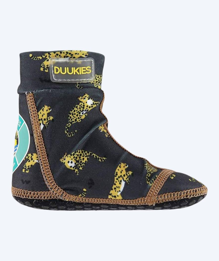 Duukies skarpety na basen dla dzieci - Leopard - Czarny