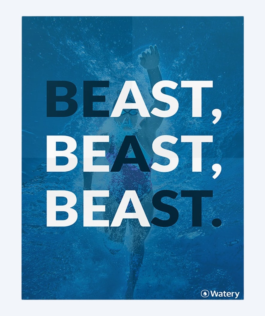 Watery plakat pływacki - Be A Beast!