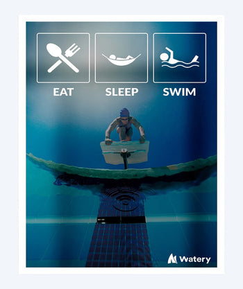 Watery plakat pływacki - Eat - Sleep - Swim