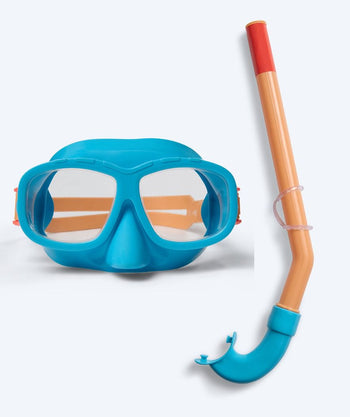 Watery zestaw maska + rurka do snorkelingu dla dzieci (4-10 lat) - Wyre - Niebieski/Pomarańczowy