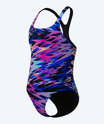 Speedo strój kąpielowy dla dziewczynek - Hyperboom Print Medalist - Niebieski/różowy