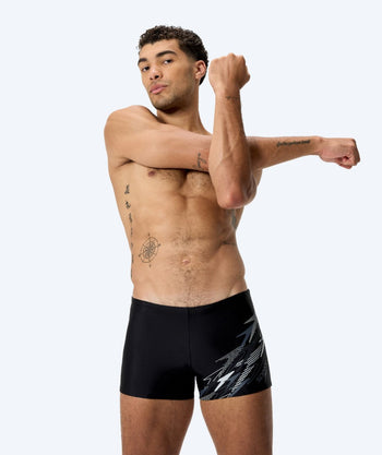 Speedo bokserki kąpielowe dla mężczyzn - Medley Logo - Czarny/jasnoszary