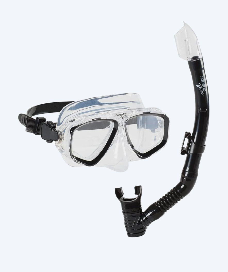 Speedo zestaw maska i rurka do snorkelingu dla dorosłych - Adventure - Czarny
