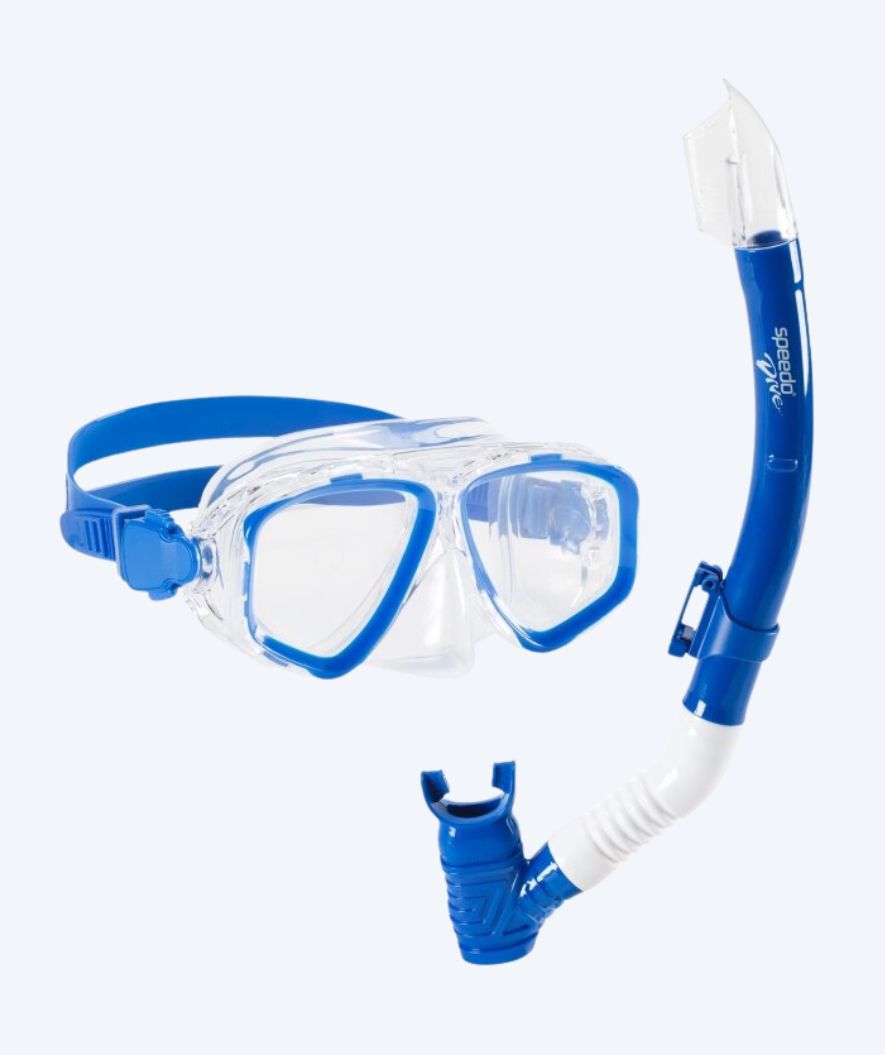 Speedo Combo zestaw do snorkelingu dla juniorów (6-16) - Adventure - Niebieskie/przezroczyste