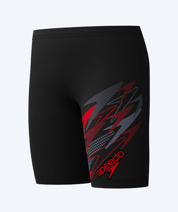 Speedo długie kąpielówki dla chłopców - Medley Logo - Czarny/szary