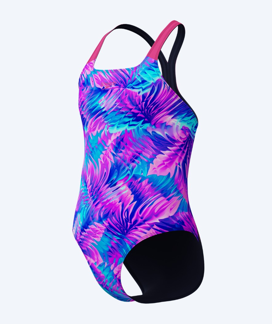 Speedo strój kąpielowy dla dziewczynek - Print Powerback - Fioletowy/różowy