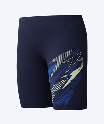 Speedo długie kąpielówki dla chłopców - Medley Logo - Ciemnoniebieski/Niebieski