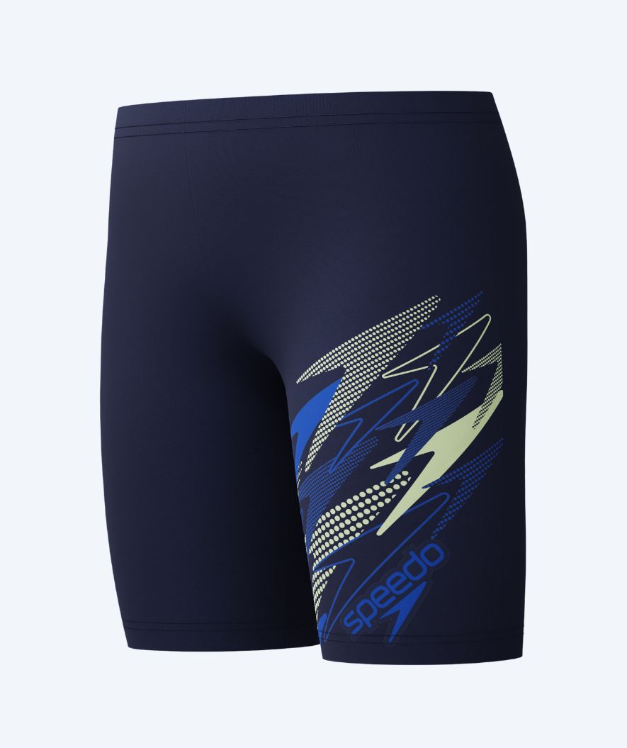 Speedo długie kąpielówki dla chłopców - Medley Logo - Ciemnoniebieski/Niebieski