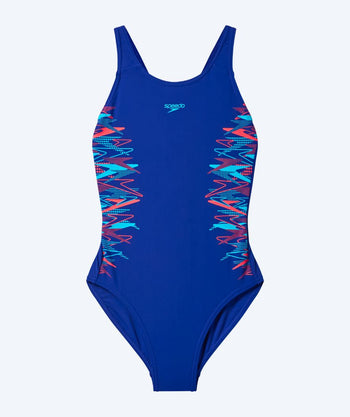 Speedo strój kąpielowy dla dziewczynek - Placement Muscleback - Ciemnoniebieski/Jasnoniebieski