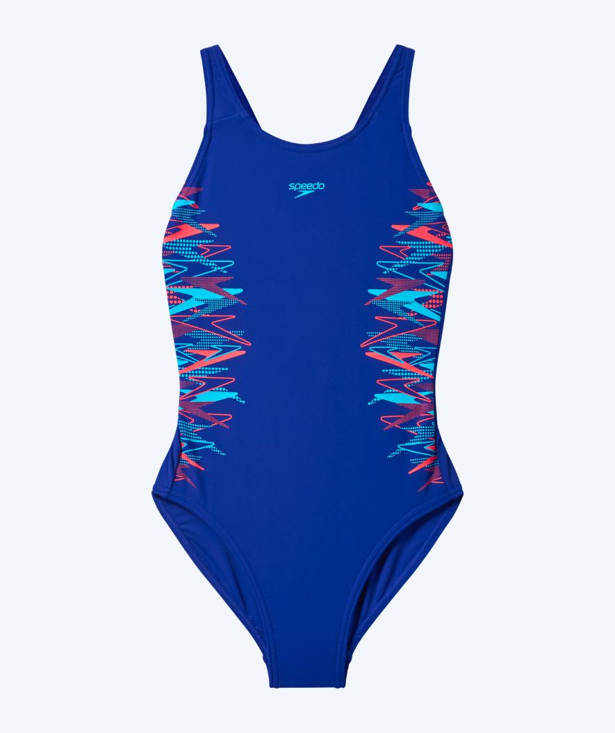 Speedo strój kąpielowy dla dziewczynek - Placement Muscleback - Ciemnoniebieski/Jasnoniebieski