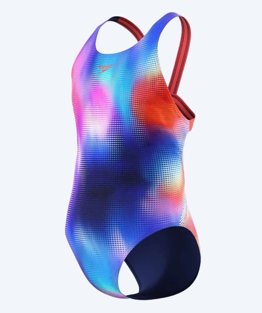 Speedo strój kąpielowy dla dziewczynek - Print Leaderback - Wielokolorowy/Fioletowy