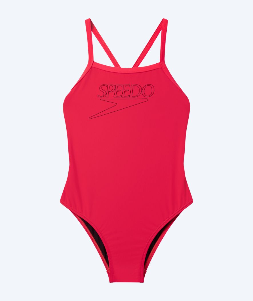 Speedo strój kąpielowy dla dziewczynek - Endurance Logo Thinstrap - Jasnoróżowy