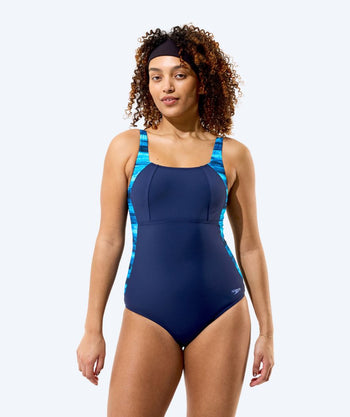 Speedo strój kąpielowy dla kobiet - Print Luna Lustre - Ciemnoniebieski/Jasnoniebieski