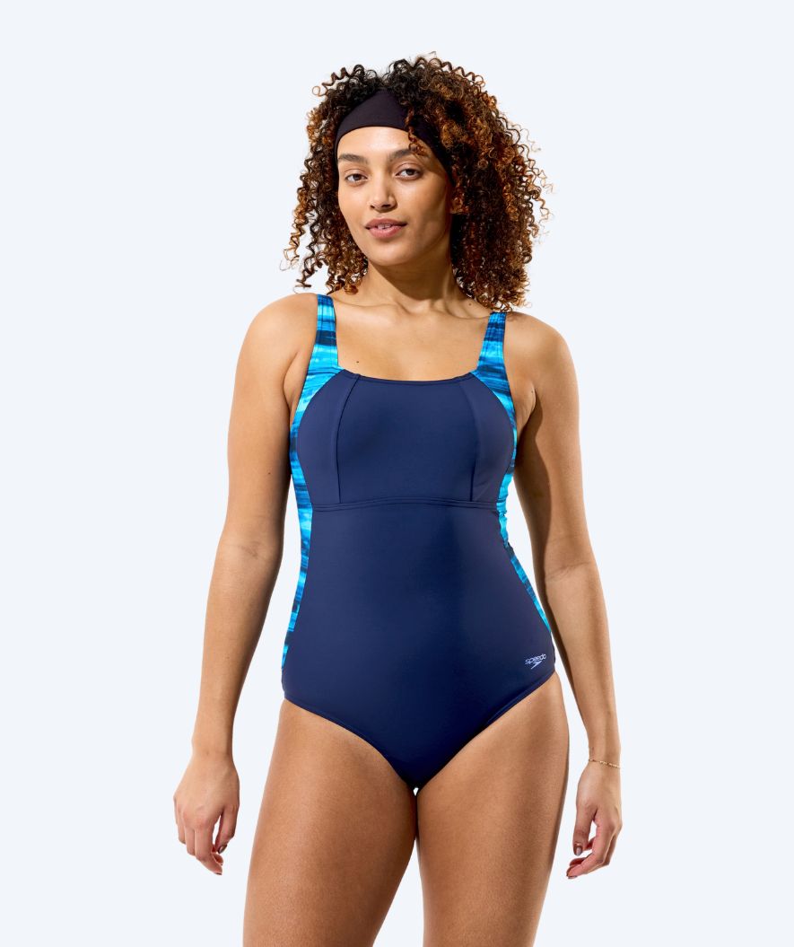 Speedo strój kąpielowy dla kobiet - Print Luna Lustre - Ciemnoniebieski/Jasnoniebieski