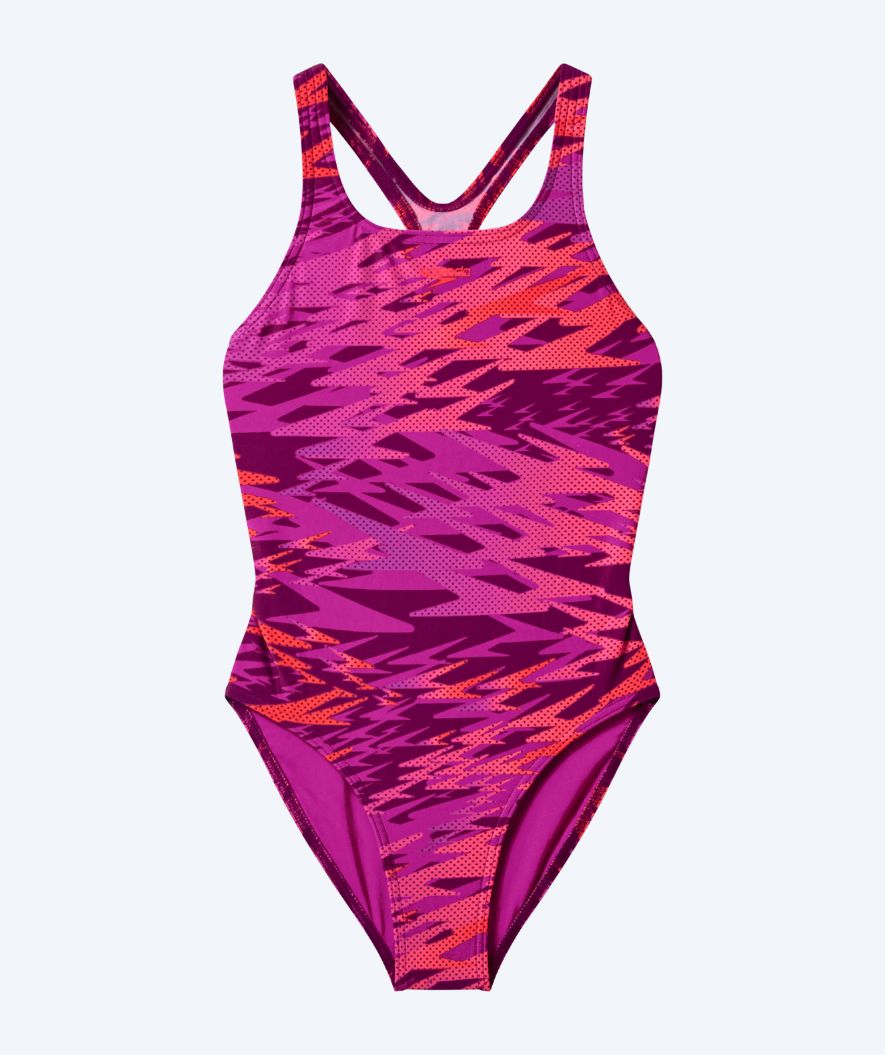 Speedo strój kąpielowy dla dziewczynek - Hyperboom Print Medalist - Różowy/Fioletowy