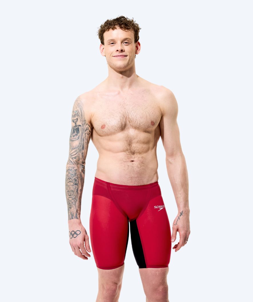 Speedo kąpielówki na zawody dla mężczyzn - LZR Pure Valor 2.0 - Ciemnoczerwony/Czarny