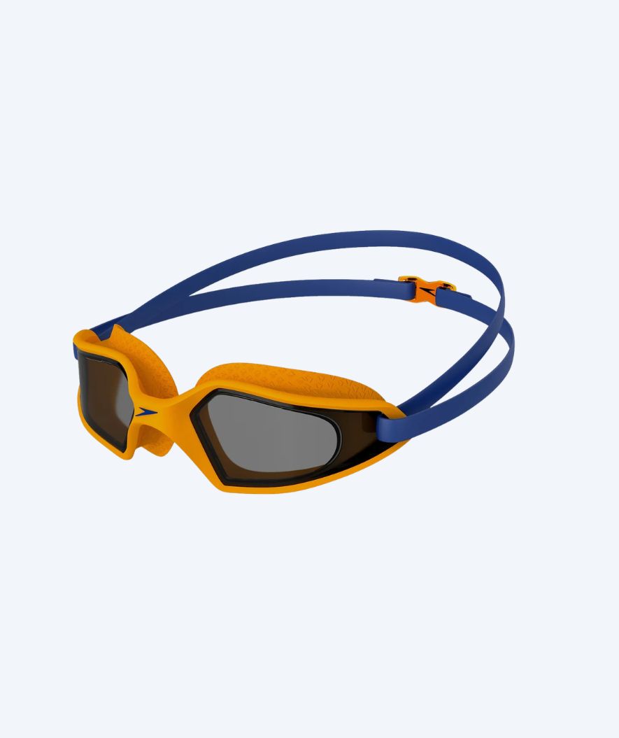 Speedo okulary do pływania dla dzieci - Hydropulse - Niebieski/Pomarańczowy (Smoke soczewki)