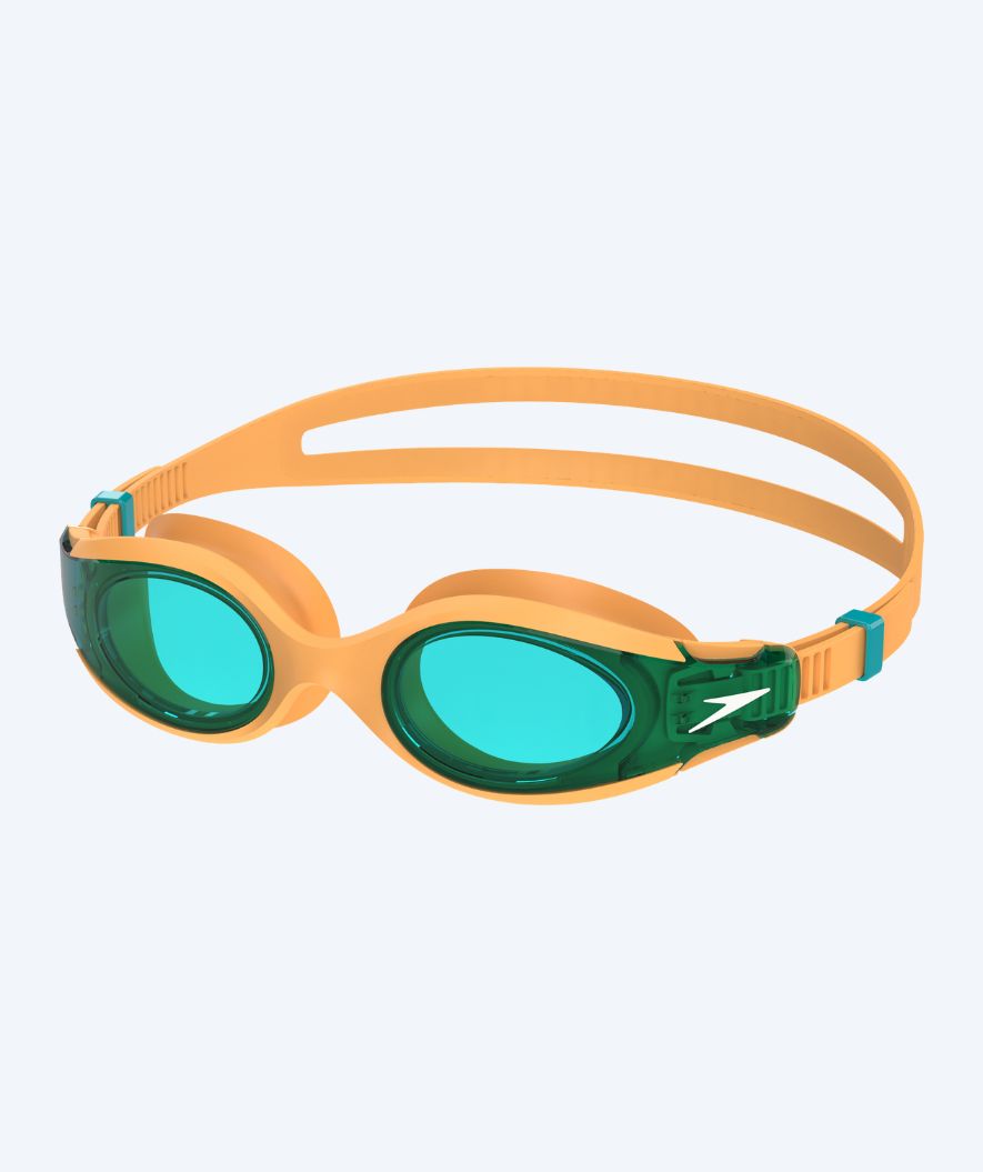 Speedo okulary do pływania dla dzieci (6-14) - Hydrosity 2.0 - Pomarańczowy/Ciemnozielony (Niebieski soczewki)