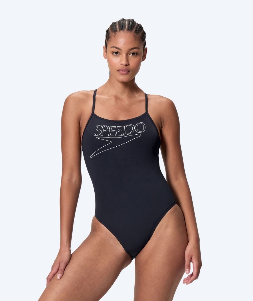Speedo strój kąpielowy dla kobiet - Endurance Logo Thin Strap - Czarny
