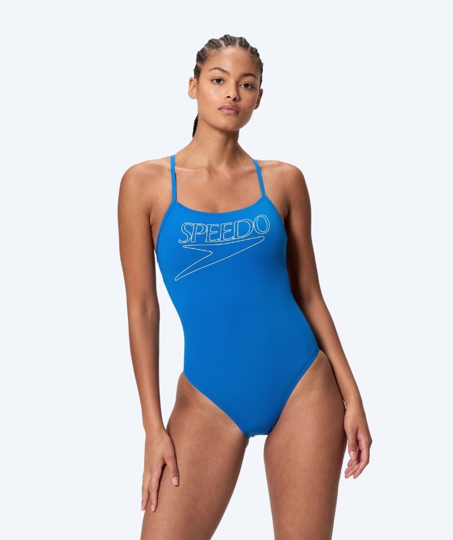 Speedo strój kąpielowy dla kobiet - Endurance Logo Thin Strap - Jasnoniebieski