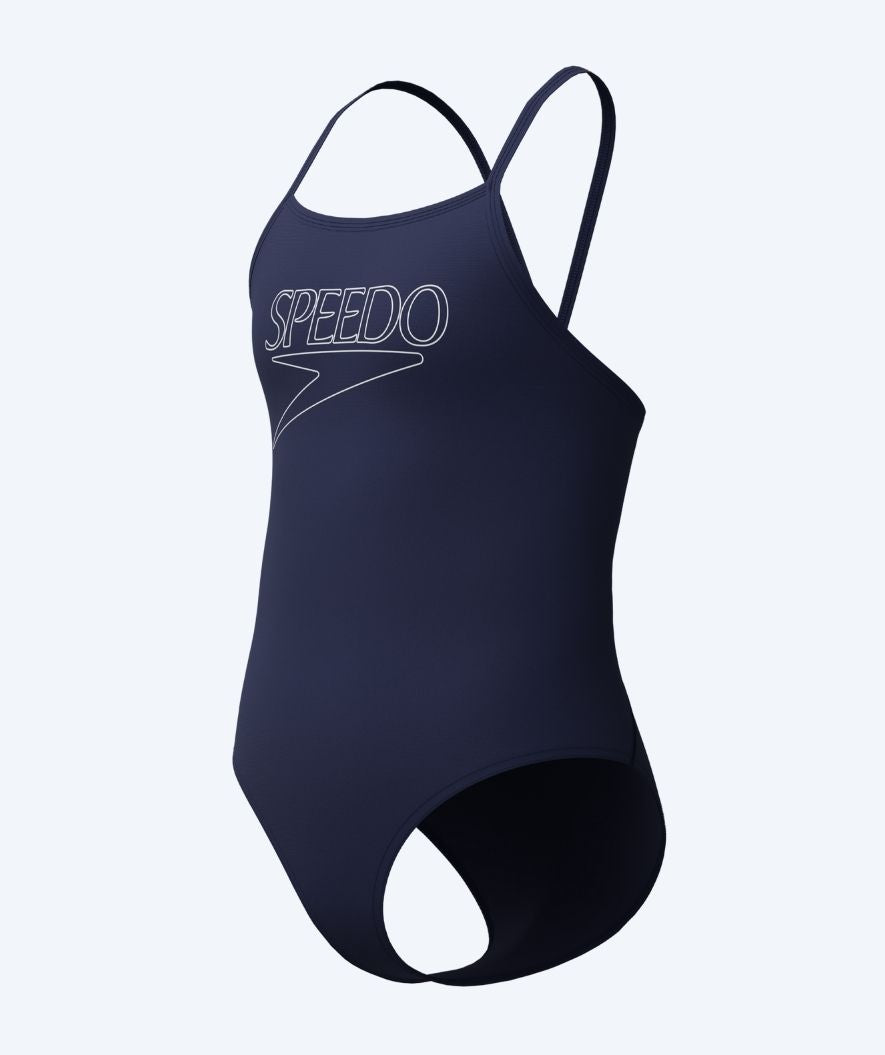 Speedo strój kąpielowy dla dziewczynek - Endurance Logo Thinstrap - Ciemnoniebieski