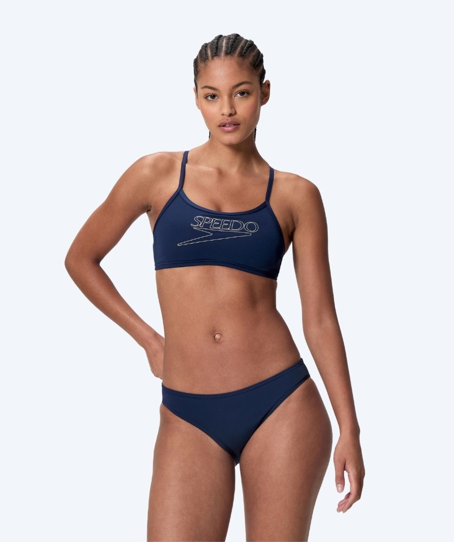 Speedo bikini dla kobiet - Endurance Logo Thin Strap - Ciemnoniebieski