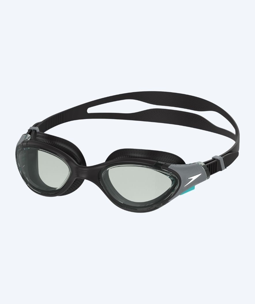 Speedo korekcyjne okulary do pływania dla dorosłych krótkowidzów - (-1.5) – (-6.0) - Biofuse 2.0 - Czarny/Szary (Smoke soczewki)