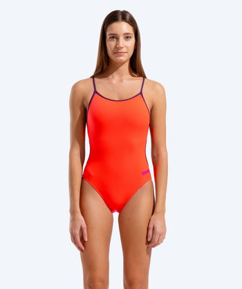 Arena strój kąpielowy dla kobiet - Solid Lace Back - Pomarańczowy/Fioletowy
