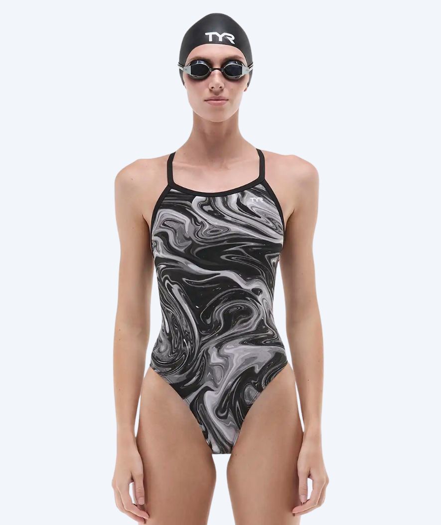 TYR strój kąpielowy dla kobiet - Durafast Elite Diamondfit Olea - Szary/Czarny