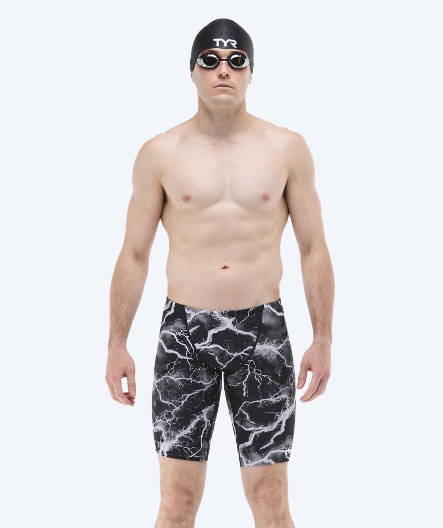 TYR długie kąpielówki dla mężczyzn - Durafast Elite Arterix - Szary/Czarny