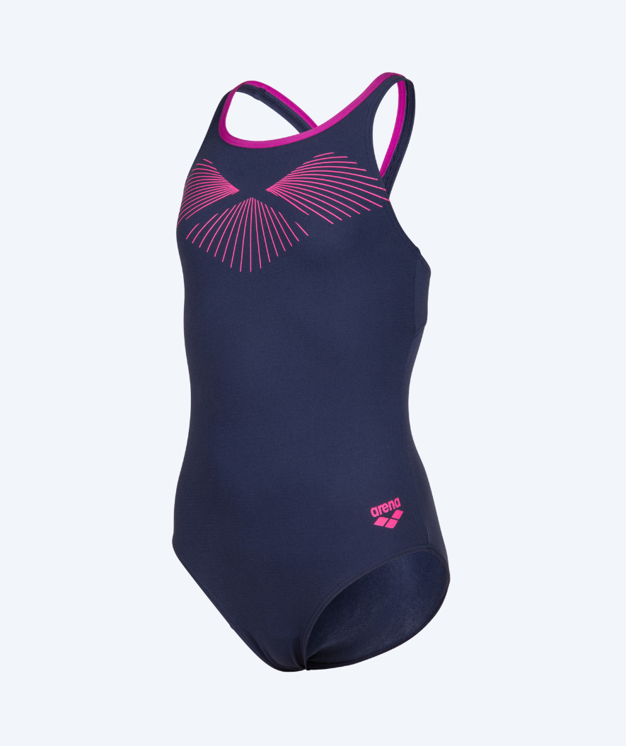 Arena strój kąpielowy dla dziewczynek - Bay Swim Pro Back - Ciemnoniebieski/Różowy