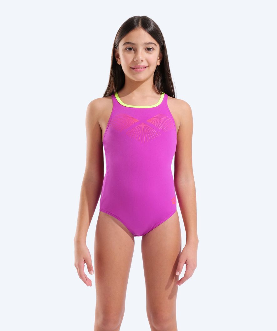 Arena strój kąpielowy dla dziewczynek - Bay Swim Pro Back - Różowy/Zielony