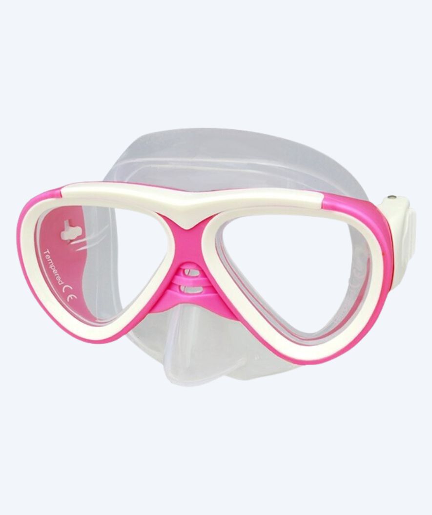 Primotec maska do nurkowania korekcyjna dla dzieci - M59 (-1.0 do -8.0) i (+1.0 do +4.0) - Biała/jasnoróżowa