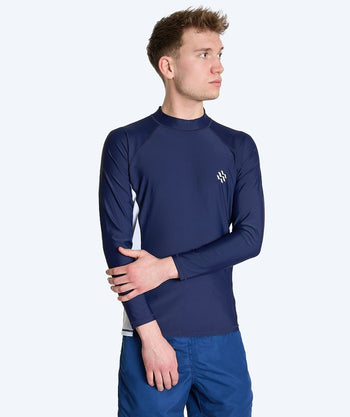 Watery koszulka UV dla mężczyzn - Talcott Rashguard z długimi rękawami - Ciemnoniebieski/biały