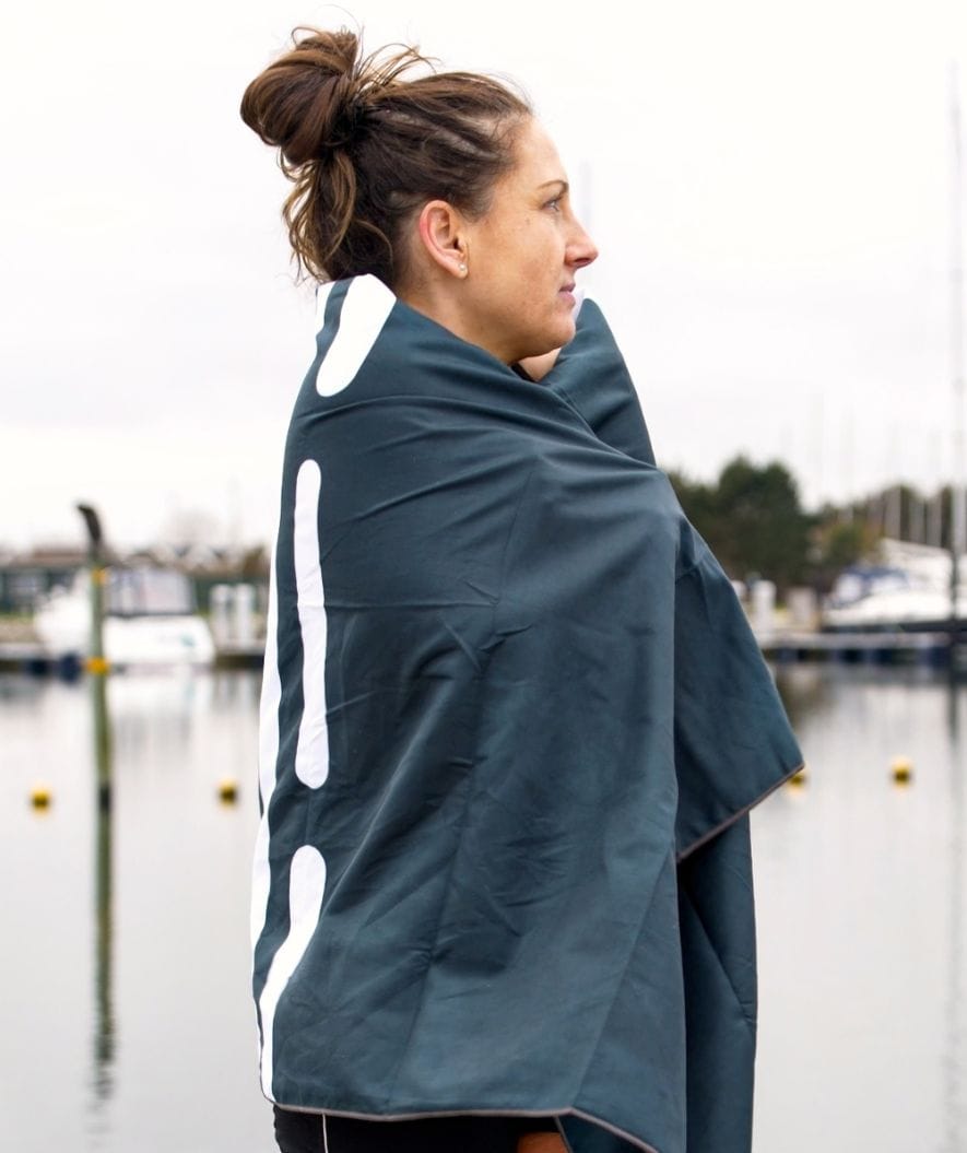 Watery ręcznik z mikrofibry (160 x 80 cm) - Eco Nebraska - Ciemnoniebieski