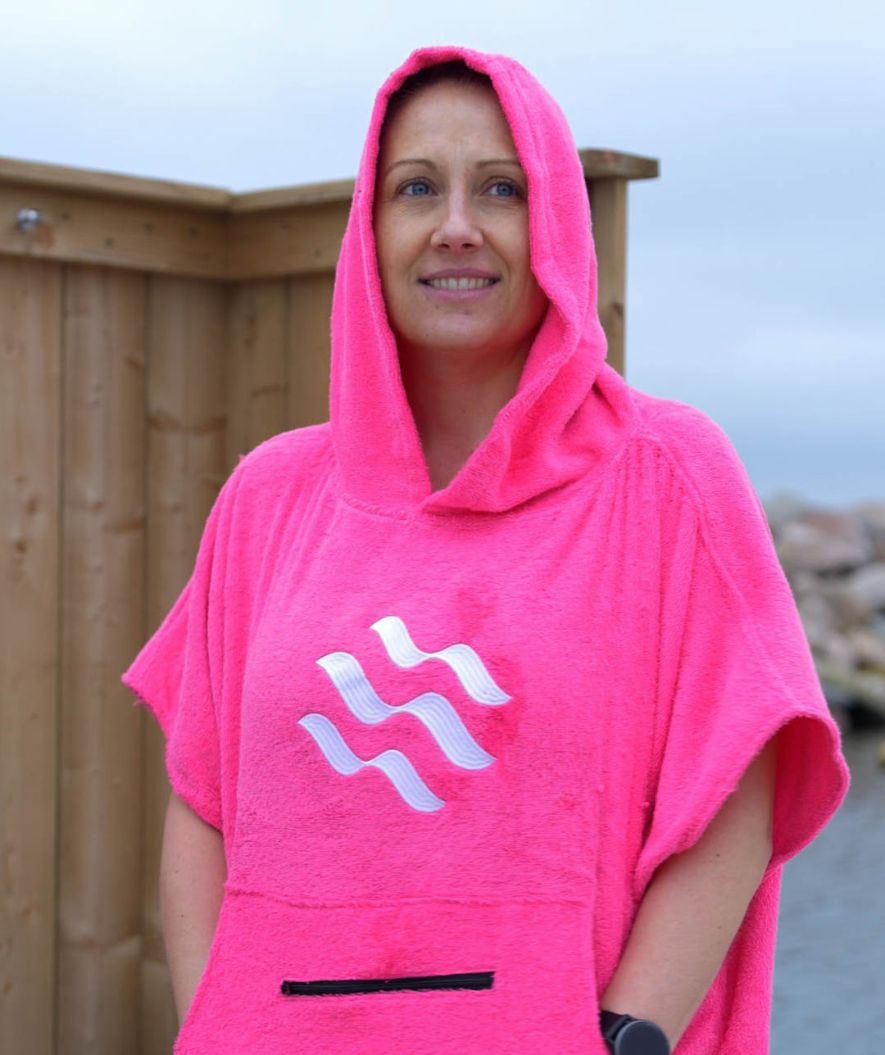 Watery ponczo kąpielowe dla dorosłych - Bawełna - Czarne