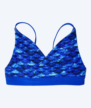 Fin Fun góra od bikini syrenka dla dziewczynek bez falbanek - Arctic Blue