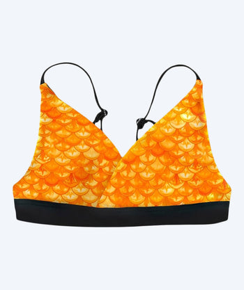 Fin Fun góra od bikini syrenka dla dziewczynek bez falbanek - Tropical Sunrise