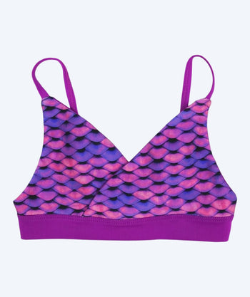 Fin Fun góra od bikini syrenka dla dziewczynek bez falbanek - Asian Magenta (fioletowa)