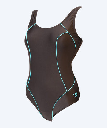 Mirou strój kąpielowy damski plus size - Classic 241s - Czarny/jasnoniebieski