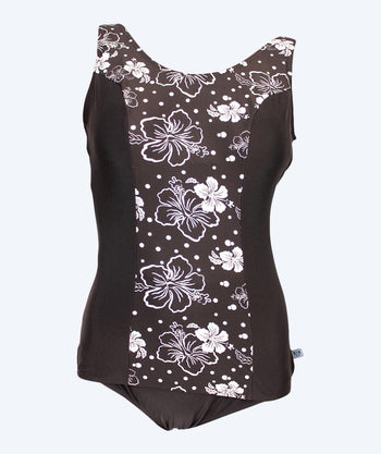 Mirou strój kąpielowy damski plus size w kwiaty - 1180s - Czarny/biały