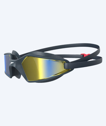 Speedo okulary pływackie treningowe - Hydropulse - Granatowy/złoty (Mirror soczewki)