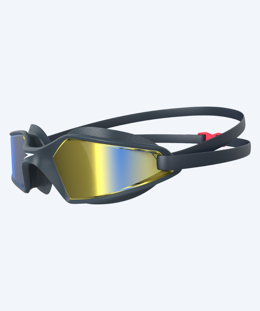 Speedo okulary pływackie treningowe - Hydropulse - Granatowy/złoty (Mirror soczewki)