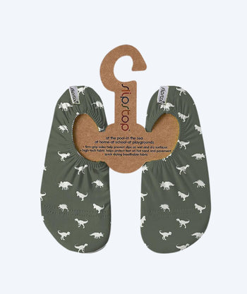 SlipStop skarpety na basen dla dzieci - Dino Zielony