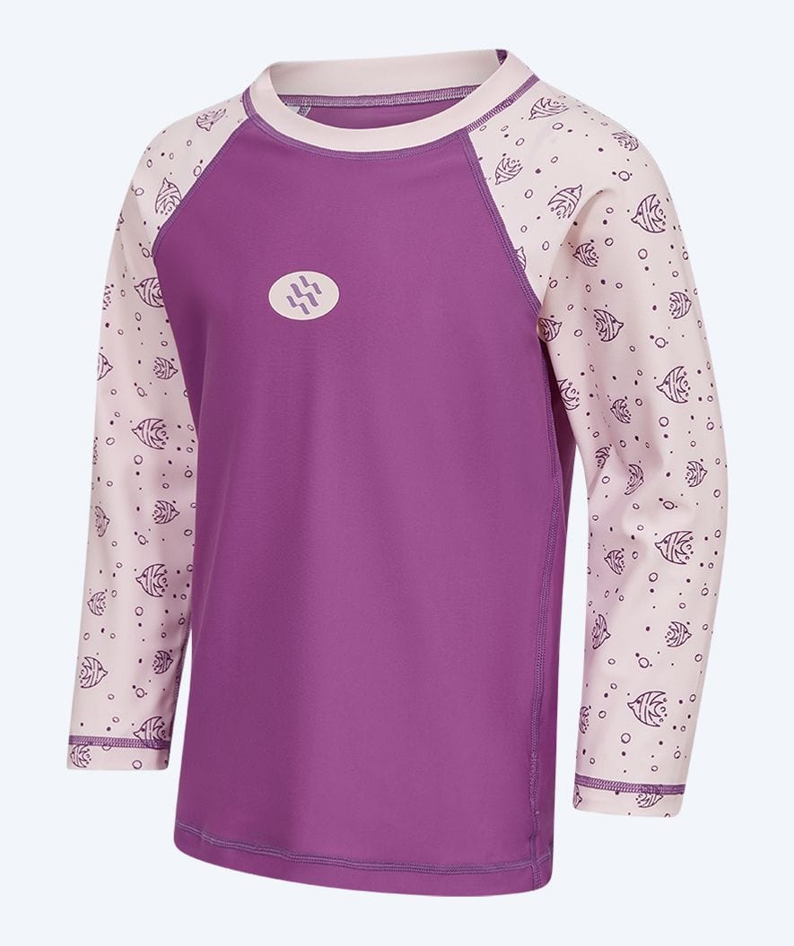 Watery koszulka UV dla dzieci - Brandman Rashguard z długimi rękawami - Różowy/fioletowy