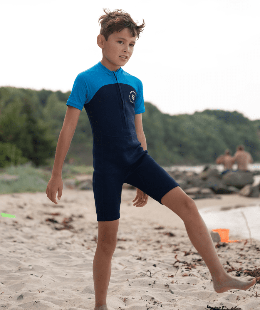Watery kombinezon UV dla dzieci - Calypso Shorty - Ciemnoniebieski