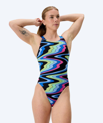 Speedo strój kąpielowy dla kobiet - Printed Leaderback - Czarny/niebieski